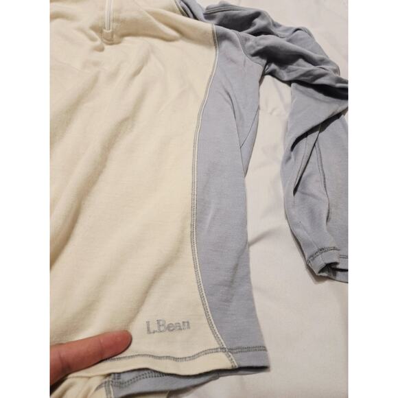 L.L. Bean Women's Merino Wool Mid Weight Base Layer Quarter Zip Sz L Workout - Picture 4 of 9